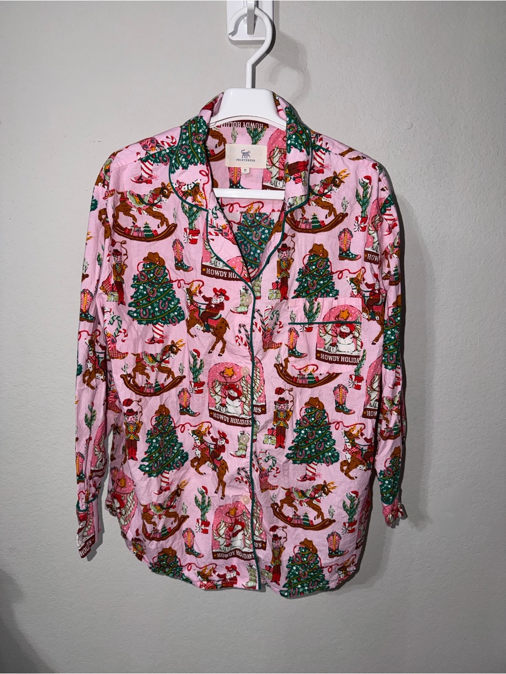 PRINTFRESH - COWBOY CHRISTMAS LONG PAJAMA SET MEDIUM - Picture 5 of 12